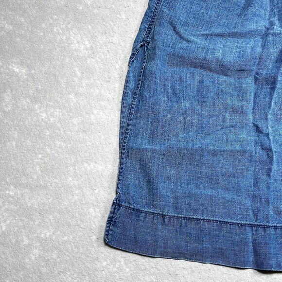 Aritzia Wilfred Gabrielle Skirt Size 2XS Blue Midi Linen Blend Denim Pockets - Picture 4 of 12